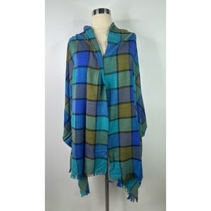L.L.Bean Plaid Fringed Shawl